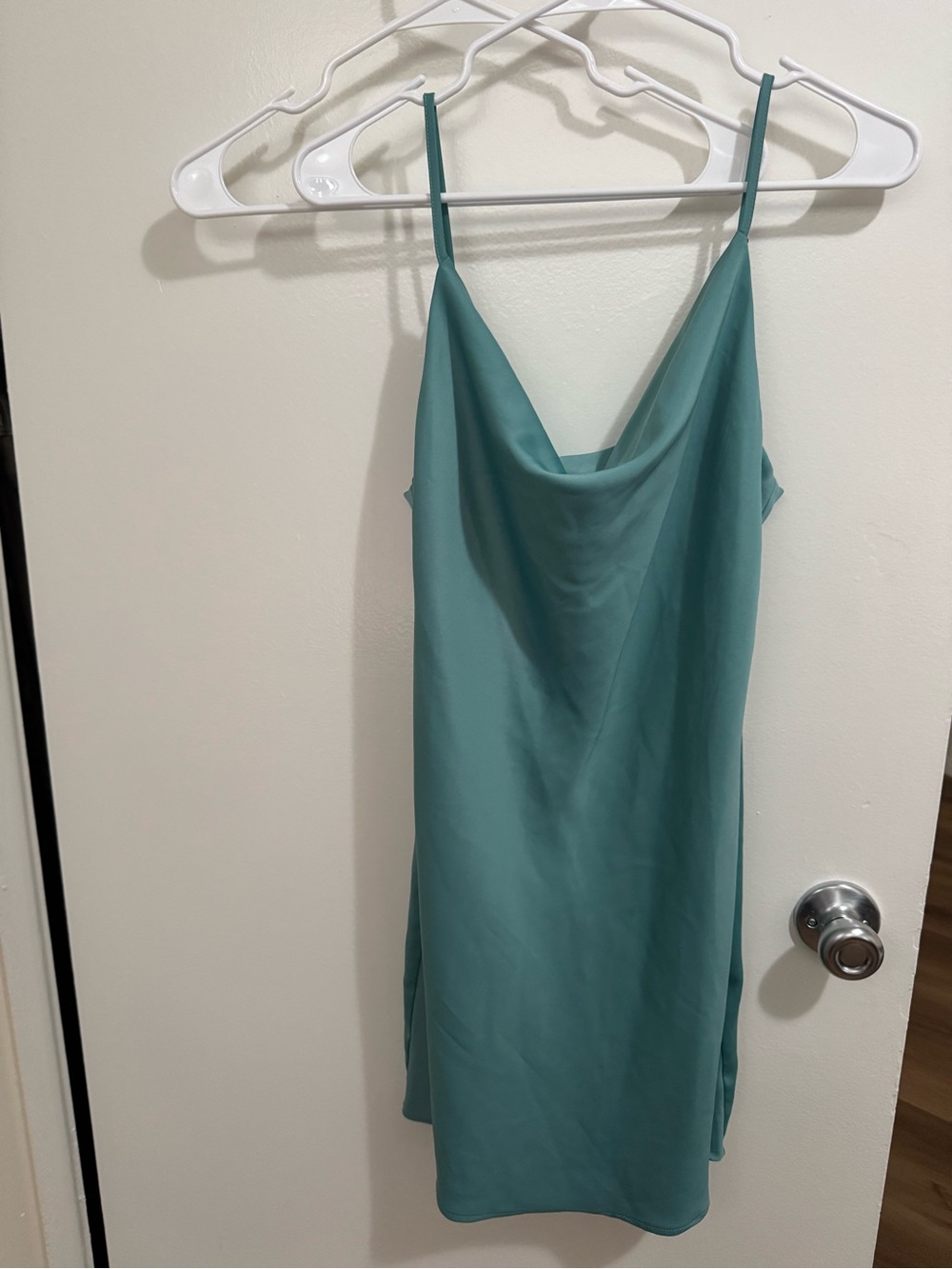 Urban Outfitters Teal Slip Dress with Cowl Neck